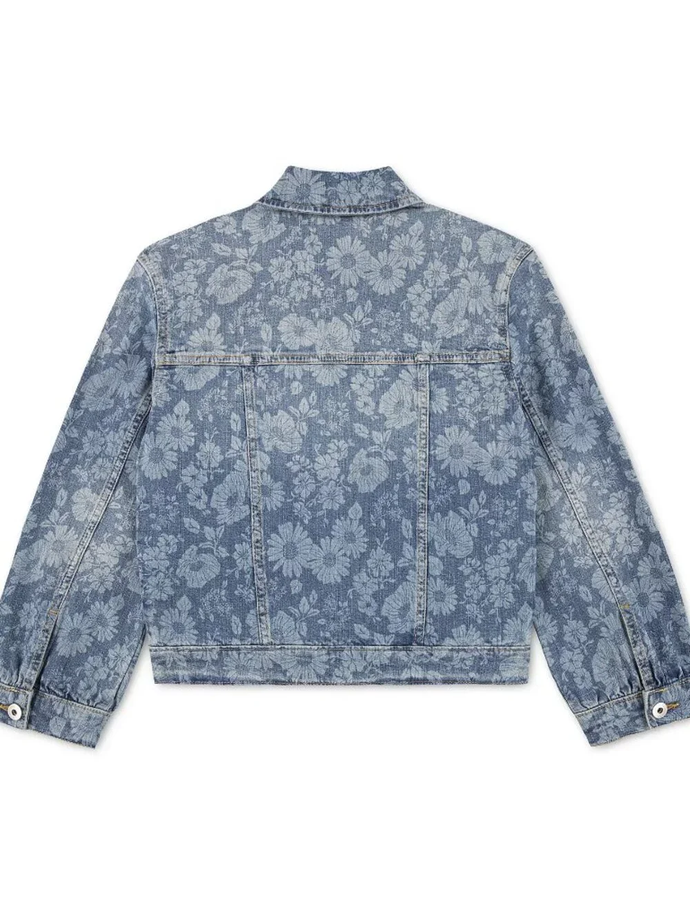 abercrombie kids Girls' Oversized Floral Denim Trucker Jacket New with Tags